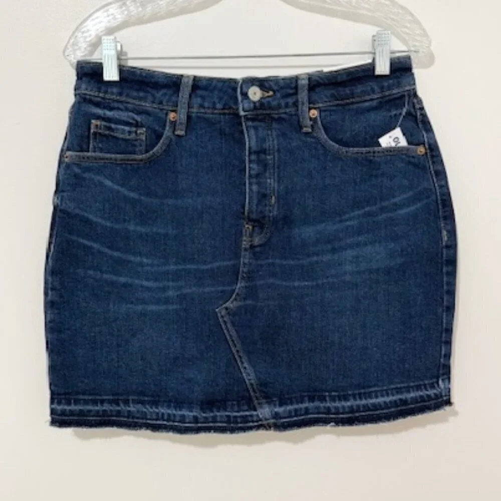 Old Navy High Rise Secret Smooth Pockets Blue Denim Skirt Women's Size 8